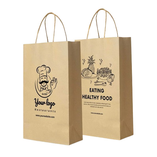 printed brown paper carry bag 504