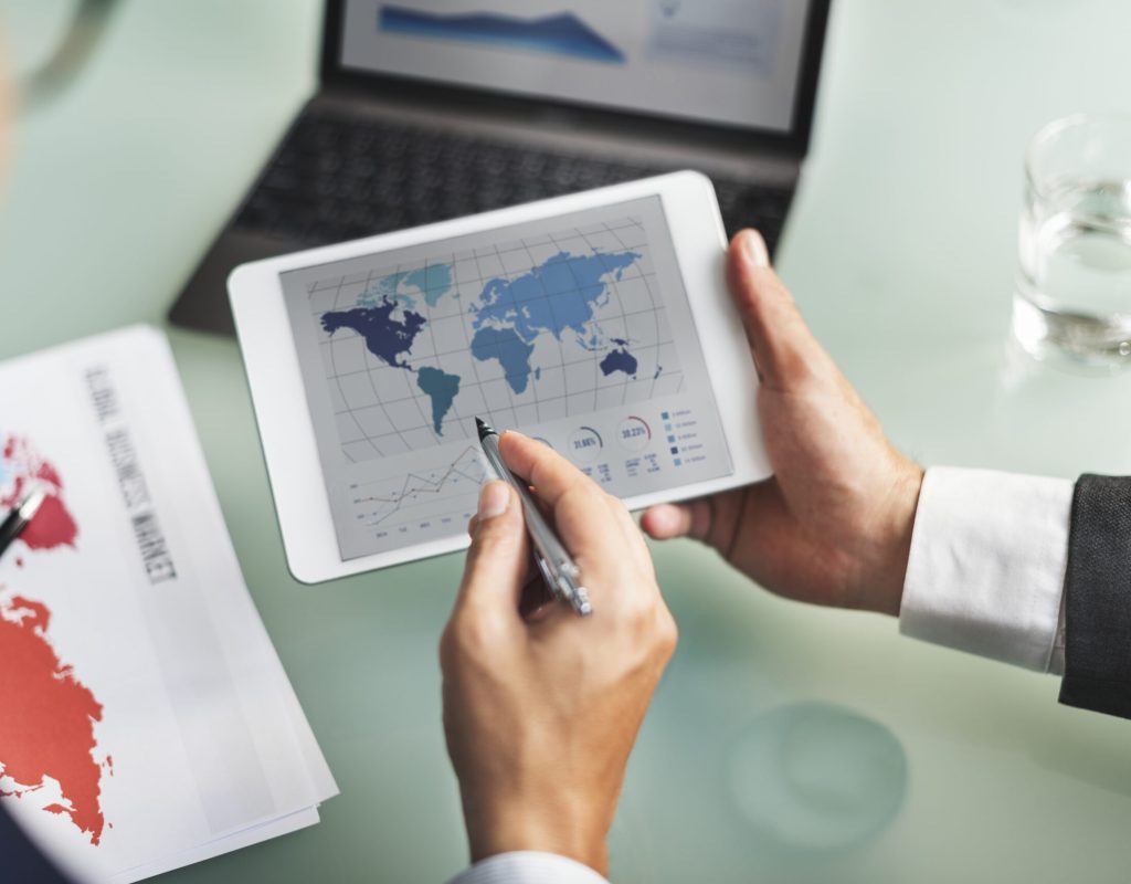 business people working on data project