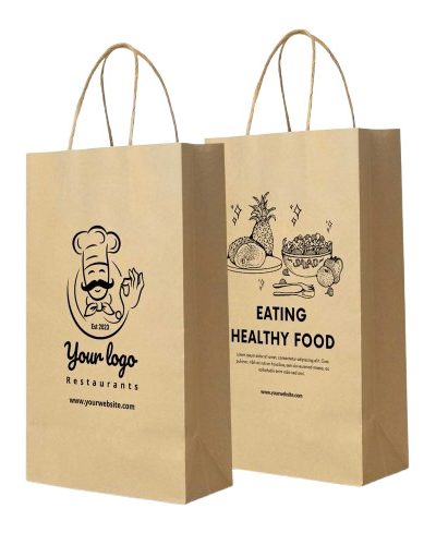 printed brown paper carry bag 504